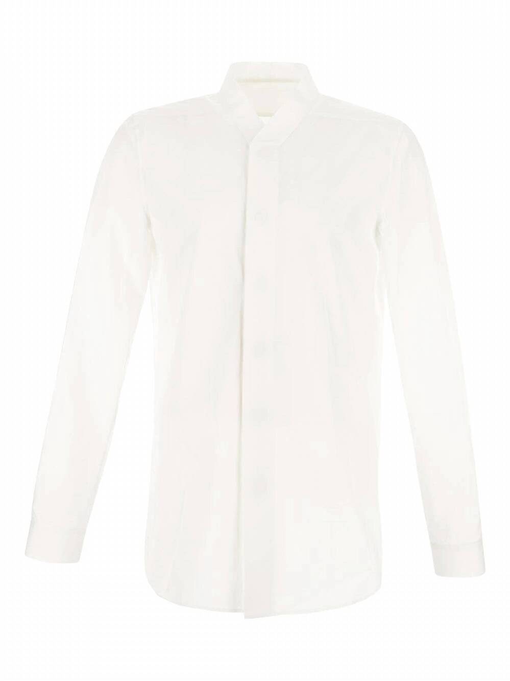NEW RICK OWENS men's snap collar faun shirt in milk